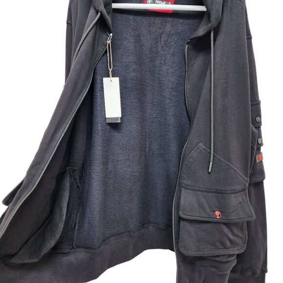 Preme Black  With Multiple Utility Pockets Full-Zip Hoodie Size L - Picture 8 of 14